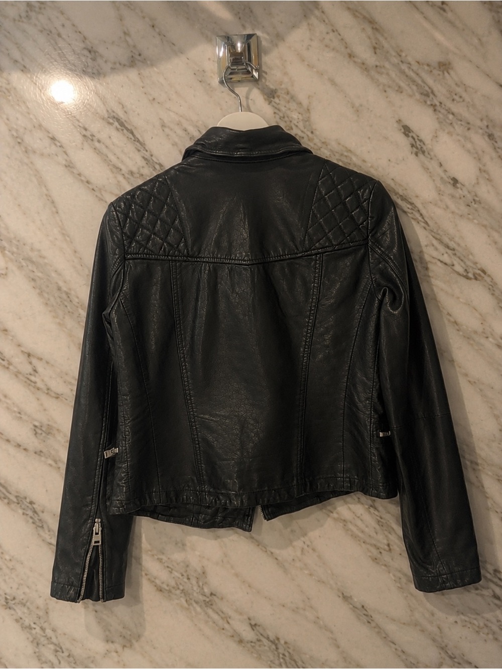ALL SAINTS Catch Black Leather Moto Jacket - Women's - Picture 2 of 4